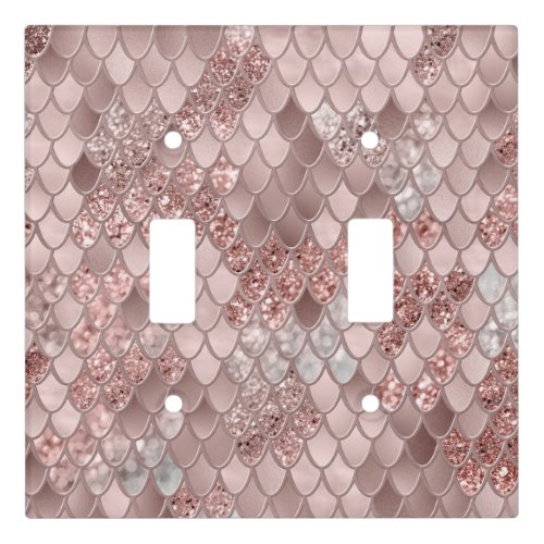 Mermaid Scales Glam 5 Faux Glitter decor art  Light Switch Cover