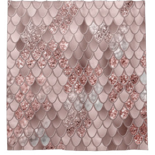 Mermaid Scales Glam #5 (Faux Glitter) #decor #art Shower Curtain