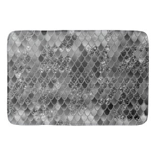 Mermaid Scales Glam #6 (Faux Glitter) #decor #art Bath Mat