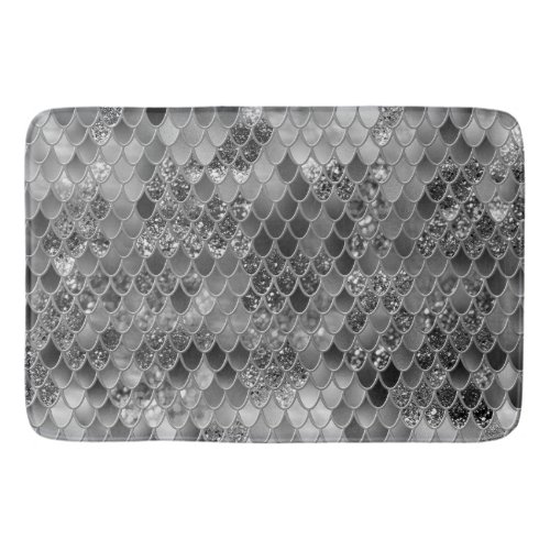 Mermaid Scales Glam 6 Faux Glitter decor art Bath Mat