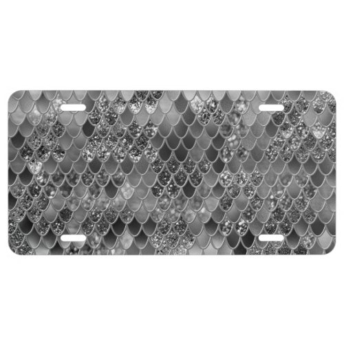 Mermaid Scales Glam 6 Faux Glitter decor art License Plate