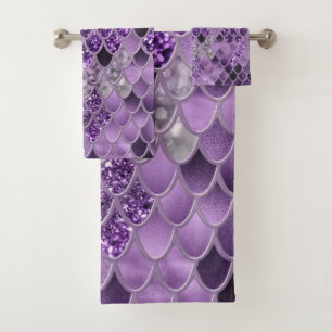 Mermaid Scales Glam #7 (Faux Glitter) #decor #art Bath Towel Set