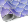 Mermaid Scales Glitter Gray Blue Indigo Purple Wrapping Paper