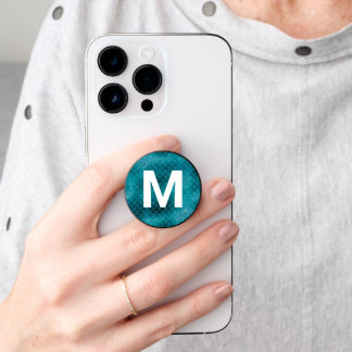 Mermaid Scales Glitter Look and Monogram PopSocket