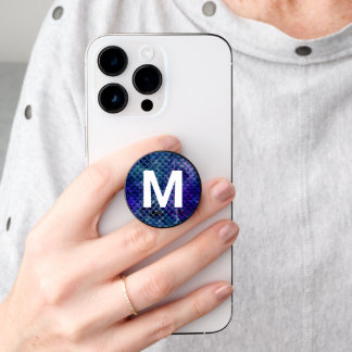 Mermaid Scales Glitter Look and Monogram PopSocket