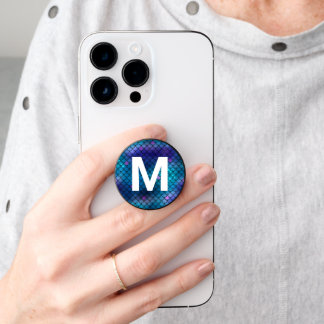 Mermaid Scales Glitter Look and Monogram PopSocket