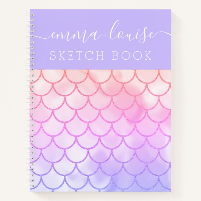 Mermaid Scales Glitter Sketch Book (Front)