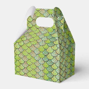 Mermaid Scales Green Pattern Favor Boxes