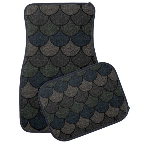 Mermaid Scales in Black Sparkle Car Floor Mat