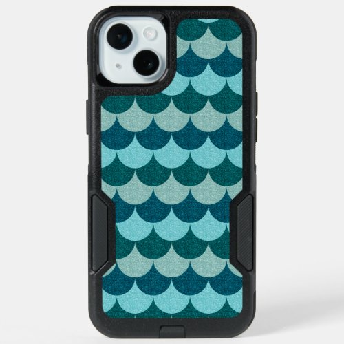 Mermaid Scales in Blue Sparkle iPhone 15 Plus Case
