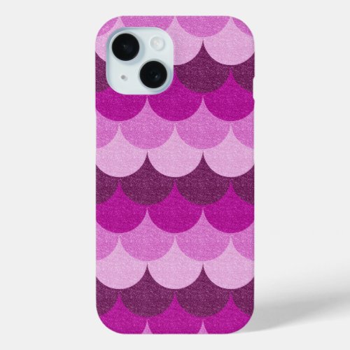 Mermaid Scales in Pink Sparkle iPhone 15 Case