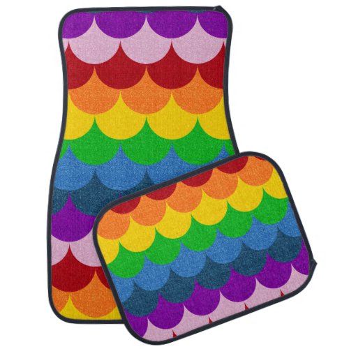 Mermaid Scales in Rainbow Sparkle Car Floor Mat