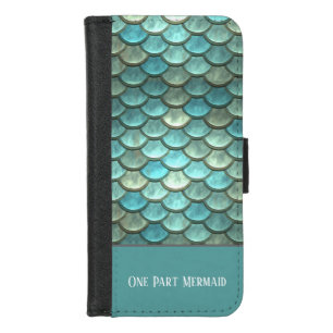 Mermaid Scales in Teal and Silver iPhone 8/7 Wallet Case