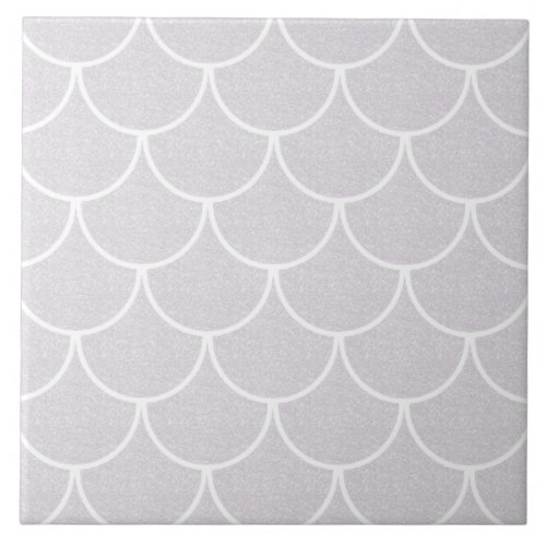 Mermaid Scales in White Sparkle Ceramic Tile