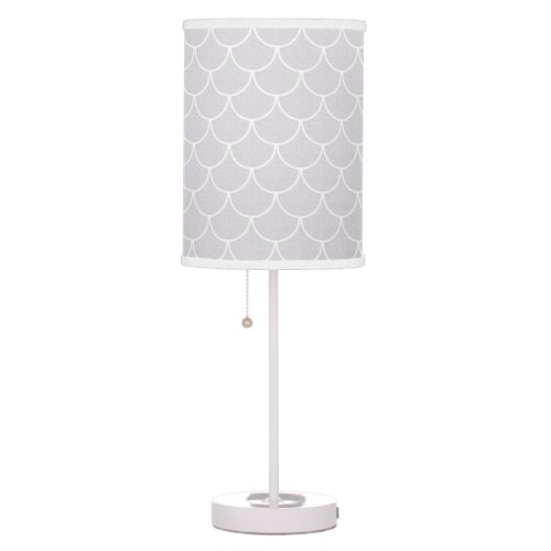 Mermaid Scales in White Sparkle Table Lamp