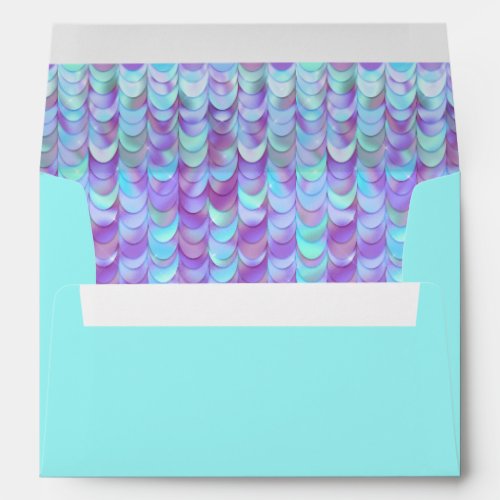 Mermaid Scales Iridescent Aqua Purple Envelope