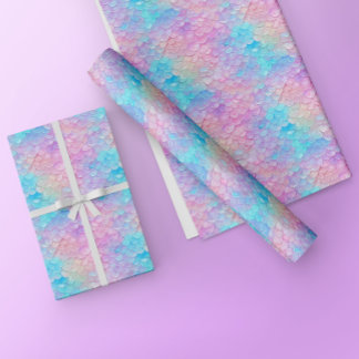 Mermaid Scales Iridescent Girls Birthday Party Wrapping Paper