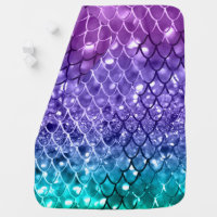 Mermaid Scales on Unicorn Girls Glitter #19 Baby Blanket