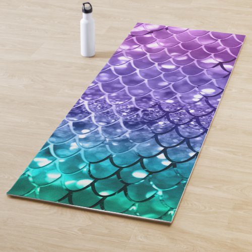 Mermaid Scales on Unicorn Girls Glitter 19 Yoga Mat