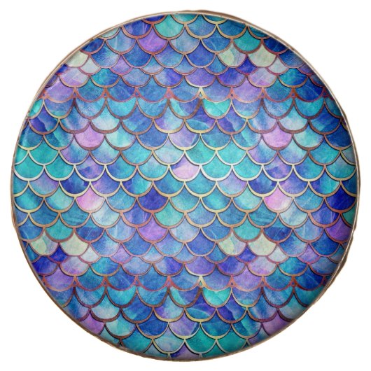 Mermaid Scales Pattern Little Girls Birthday Party Chocolate Covered Oreo (Front)