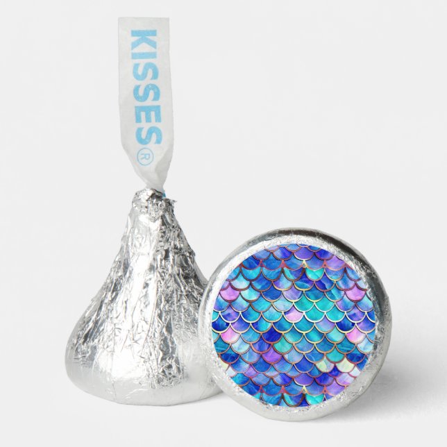 Mermaid Scales Pattern Little Girls Birthday Party Hershey®'s Kisses® (Front)