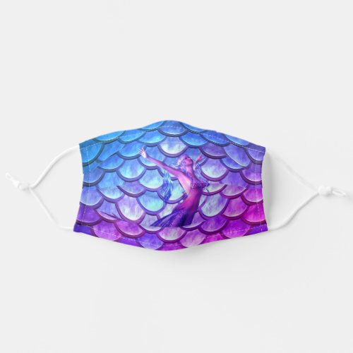 Mermaid Scales Pattern Ombre Mermaid Adult Cloth Face Mask