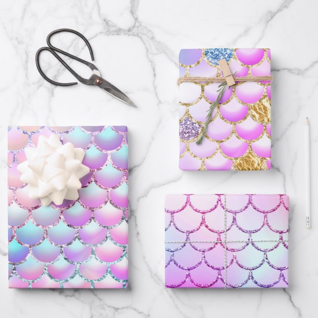Mermaid Scales pattern  Wrapping Paper Sheets (Front)