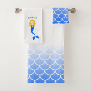 Mermaid Scales Personalized Bath Towel Set