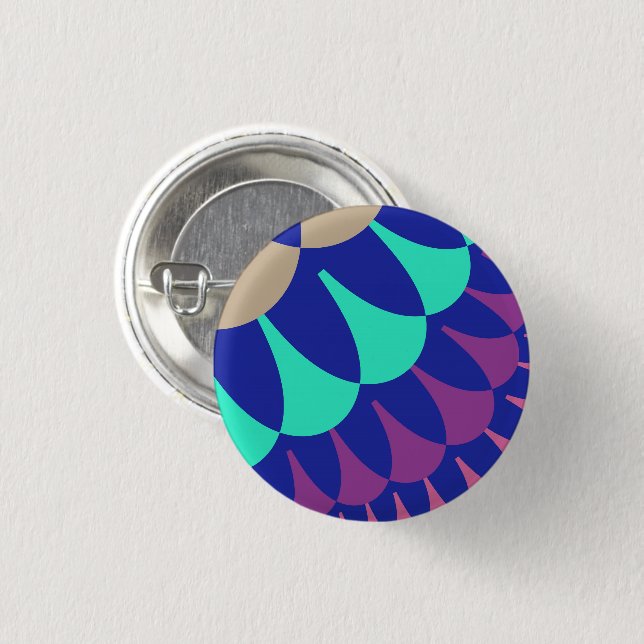 Mermaid Scales Pinback Button (Front & Back)
