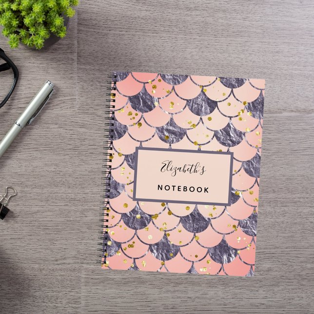 Mermaid scales pink peach purple notebook (Creator Uploaded)