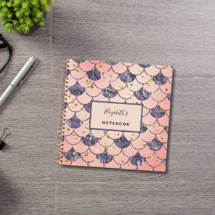 Mermaid scales pink purple notebook