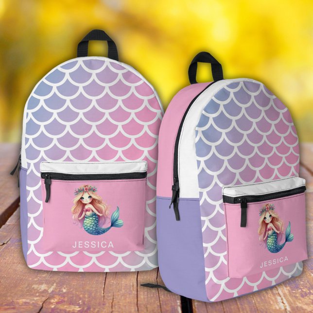 Mermaid scales Purple and Pink Print Cut Sew Bag (Creator Uploaded)