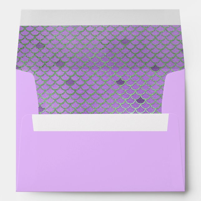 Mermaid Scales Purple Silver 5X7 Envelope (Back (Bottom))