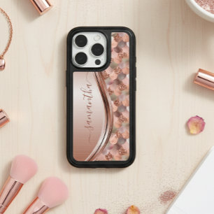 Mermaid Scales Rose Gold Handwritten Name Metal iPhone 16 Pro Case