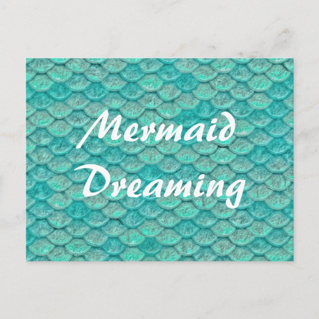Mermaid Scales Sea Green Turquoise Postcard (Front)