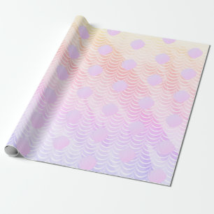 Mermaid Scales Seashells Watercolor Pattern Wrapping Paper