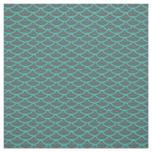mermaid scales   Thunder_Cove black/aqua Fabric