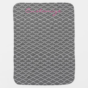 mermaid scales Thunder_Cove black/white Baby Blanket