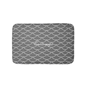mermaid scales Thunder_Cove black/white Bathroom Mat