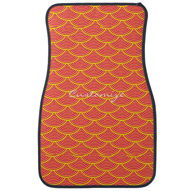 mermaid scales Thunder_Cove red/orange Car Mat (Front)