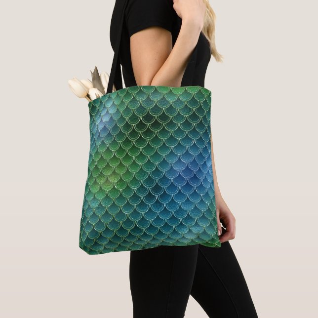 Mermaid Scales  Tote Bag (Close Up)