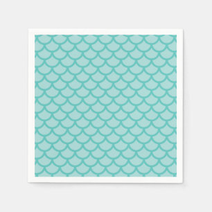 Mermaid Scales turquoise birthday Party Napkins