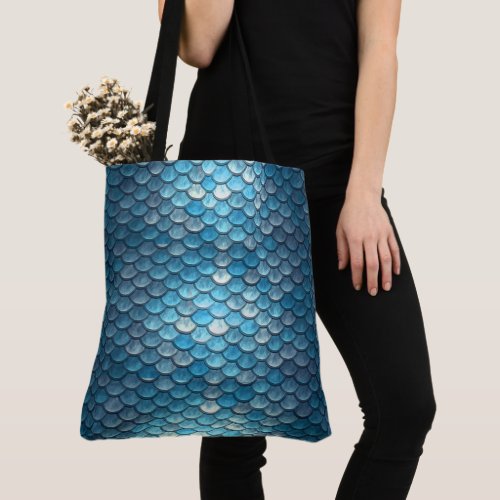 Mermaid Scales Turquoise  Tote Bag