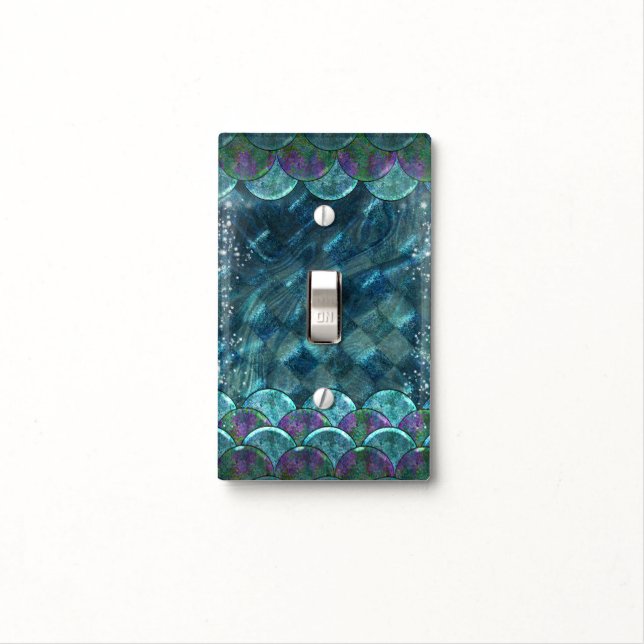 Mermaid Scales Under the Sea Enchanted Magical Light Switch Cover (In Situ)