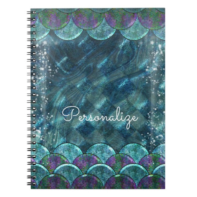 Mermaid Scales Under the Sea Enchanted Magical Notebook (Front)