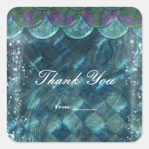 Mermaid Scales Under the Sea Party Favor Square Sticker