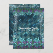 Mermaid Scales Under the Sea Party Save the Date Announcement Postcard (Front/Back)