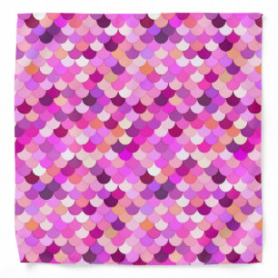 Mermaid Scales, Violet, Amethyst, and Coral Bandana