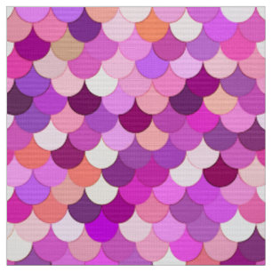 Mermaid Scales, Violet, Amethyst, and  Coral Fabric
