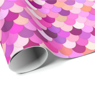 Mermaid Scales, Violet, Amethyst, and Coral Wrapping Paper